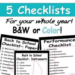 Music Teacher Checklists
